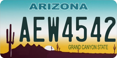 AZ license plate AEW4542
