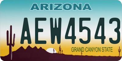 AZ license plate AEW4543