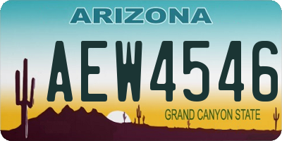AZ license plate AEW4546