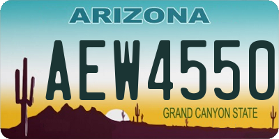 AZ license plate AEW4550