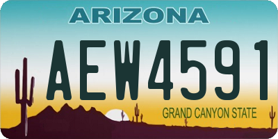 AZ license plate AEW4591