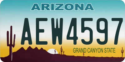 AZ license plate AEW4597