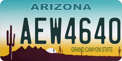 AZ license plate AEW4640