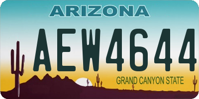 AZ license plate AEW4644
