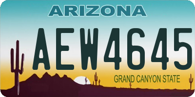 AZ license plate AEW4645