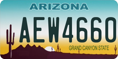 AZ license plate AEW4660