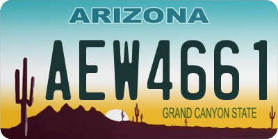 AZ license plate AEW4661