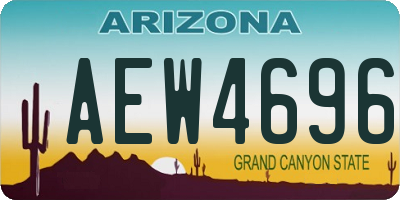 AZ license plate AEW4696