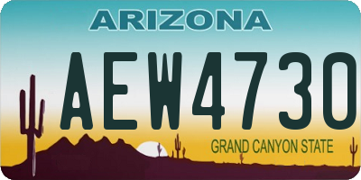 AZ license plate AEW4730