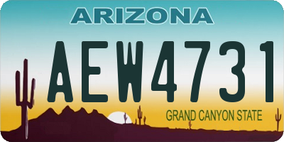 AZ license plate AEW4731