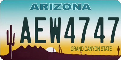 AZ license plate AEW4747