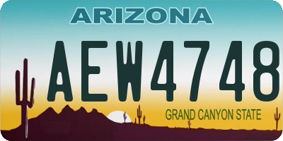 AZ license plate AEW4748
