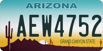 AZ license plate AEW4752