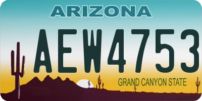 AZ license plate AEW4753