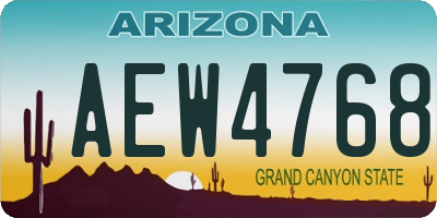 AZ license plate AEW4768