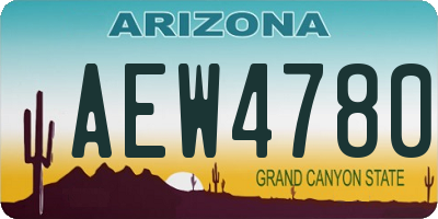 AZ license plate AEW4780