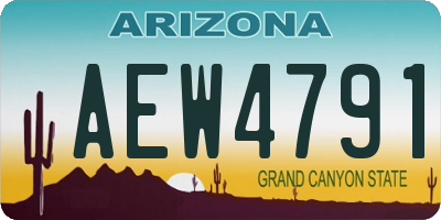 AZ license plate AEW4791
