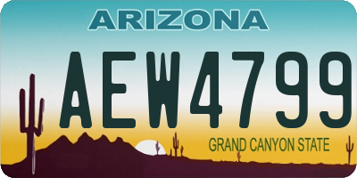 AZ license plate AEW4799