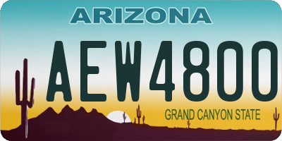 AZ license plate AEW4800