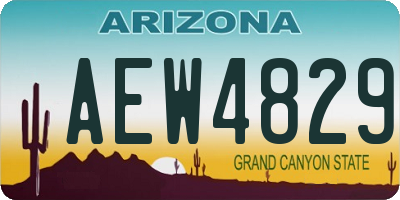 AZ license plate AEW4829