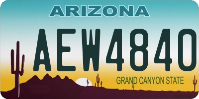 AZ license plate AEW4840