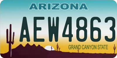 AZ license plate AEW4863