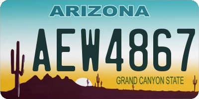 AZ license plate AEW4867