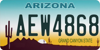 AZ license plate AEW4868