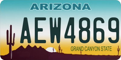 AZ license plate AEW4869