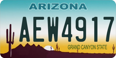 AZ license plate AEW4917