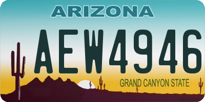 AZ license plate AEW4946