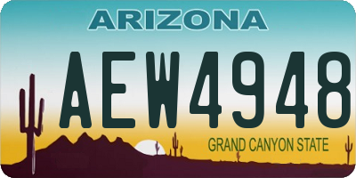 AZ license plate AEW4948