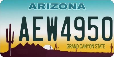 AZ license plate AEW4950