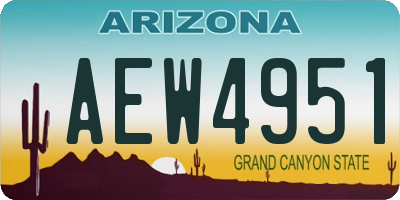 AZ license plate AEW4951