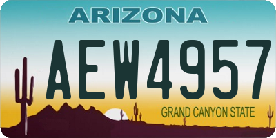 AZ license plate AEW4957