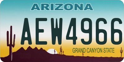 AZ license plate AEW4966