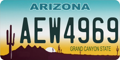 AZ license plate AEW4969