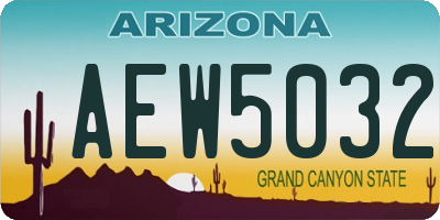AZ license plate AEW5032