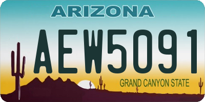 AZ license plate AEW5091