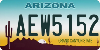 AZ license plate AEW5152