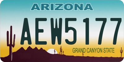 AZ license plate AEW5177