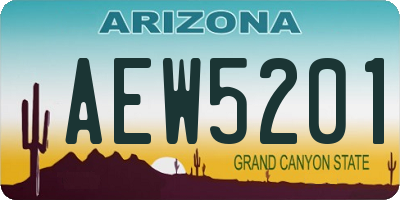 AZ license plate AEW5201