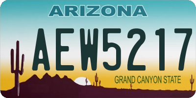 AZ license plate AEW5217