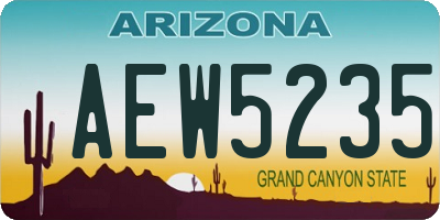 AZ license plate AEW5235