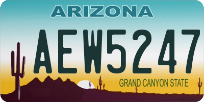 AZ license plate AEW5247