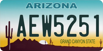 AZ license plate AEW5251