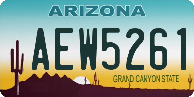 AZ license plate AEW5261