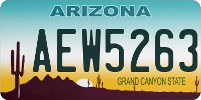 AZ license plate AEW5263