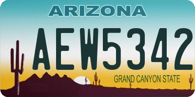 AZ license plate AEW5342