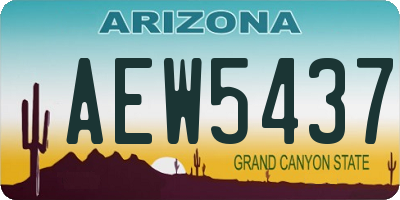 AZ license plate AEW5437